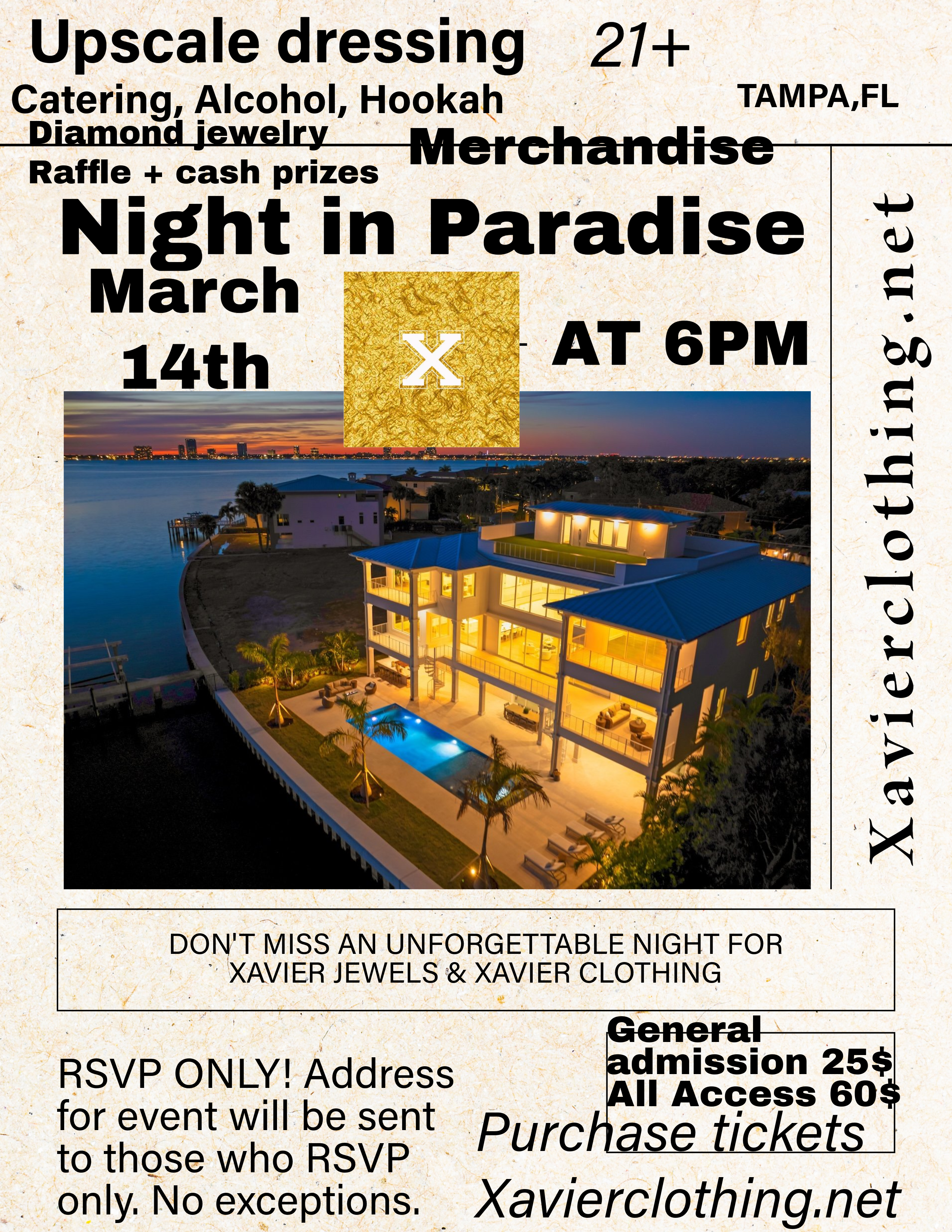 Night in paradise Xavier Clothing and Xavier Jewels event